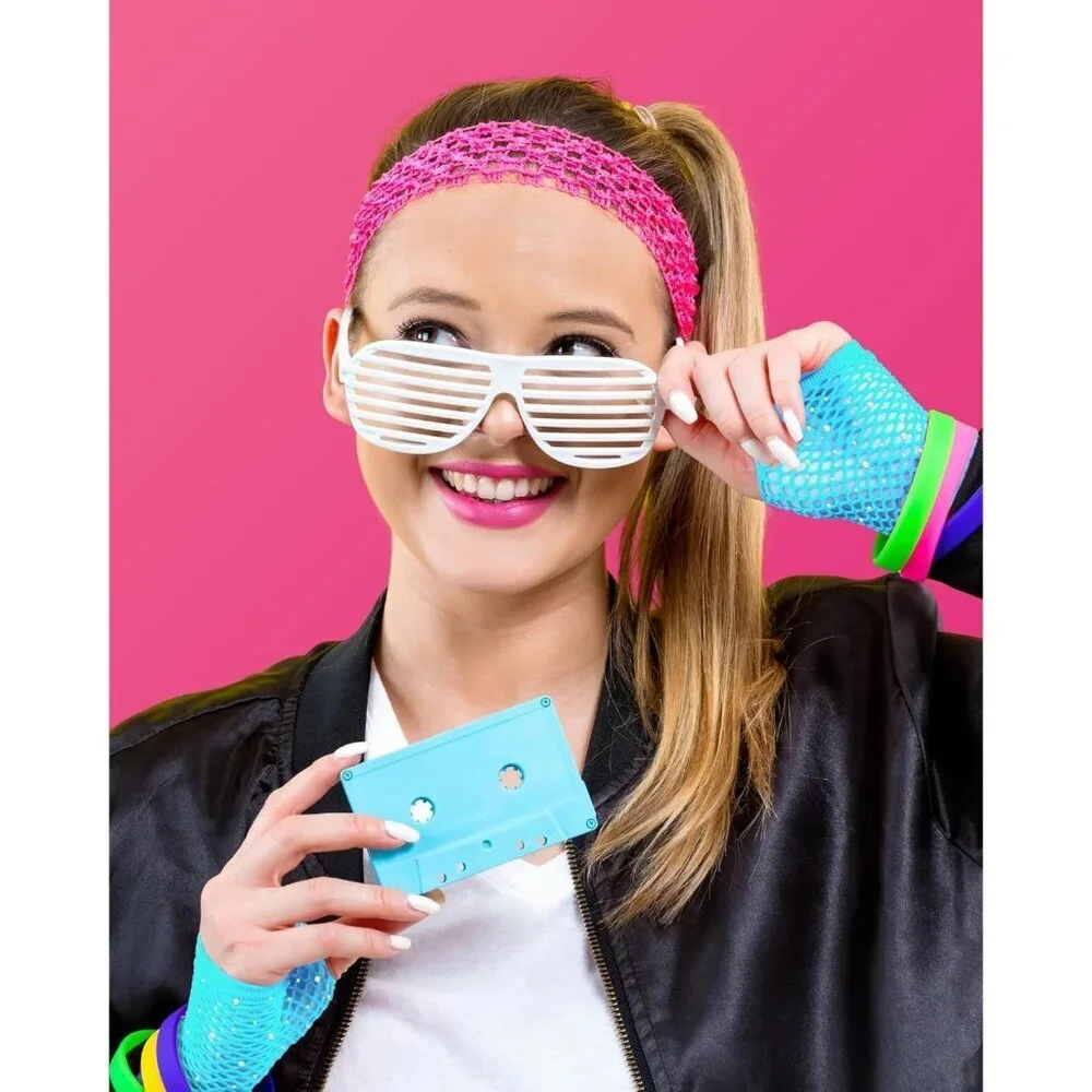 Women's Rhinestone Light Blue Sparkly Halloween Cosplay Fingerless Long Gloves